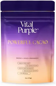 Vital Purple High Flavanol Cocoa Powder - 750mg Flavanols Per Serving - Organic Raw Cacao Powder - Purple Superfood for Energy & Focus - Fine 25% Fat Powder - Single Origin Ecuador - 6oz