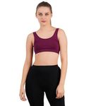 LAVOS Bamboo Cotton Comfort Sports Bra for Women Non Padded Full Coverage, Non Wired Soft Breathable Broad Strap Training Bras for Womens, Yoga, Workout, Gym Bra for Girls/Women Wine