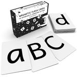 Attractivia Magnetic Big Alphabet ABC Flash Cards - 52 Sturdy Uppercase & Lowercase Large Letters, Black - for Classroom Teachers, Homeschool, ESL, Kids and Adults