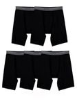 Fruit of the Loom Men's Micro Stretch Boxer Briefs, Designed to Move with You, Lightweight & Moisture Wicking, Long Leg-5 Pack-Black, L (Pack of 5)