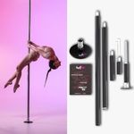 LUPIT POLE | Standard Lock Classic Dance Pole | 45 mm Powder Coated (Black), G2 Dancing Pole, Multi-Piece Dance Pole, Spinning and Static Mode, Easy Installation, No Drilling, Length - 9'2.24''
