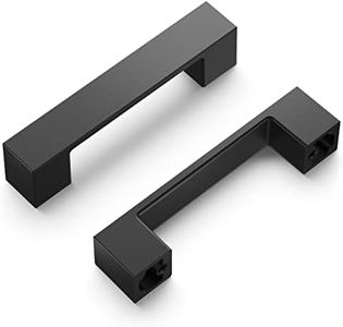 Hickory Hardware 10 Pack Kitchen Cabinet Handles, Low Profile Drawer Pulls for Doors & Dresser Drawers, Hardware for Bathroom, 3 Inch Hole Center, Matte Blac