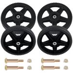 CheeMuii 4 Pack 12 Inch Lawn Mower Wheels with Bolts and Nuts 4 Pcs Push Mower Plastic Wheels Fit for Craftsman and Most Standard Push Lawn Mowers
