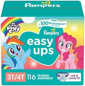 Pampers Easy Ups Girls & Boys Potty Training Pants - Size 3T-4T, 116 Count, My Little Pony Training Underwear (Packaging May Vary)