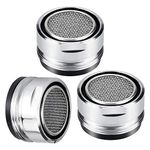 KLYNGTSK 3PACK Faucet Tap Aerator M24 Faucet Aerator 24mm Male Tap Aerator Insert Metal Tap Diffuser Faucet Flow Restrictor with Rubber Gasket for Kitchen Sink, Bathroom, Restaurant,Public (Silver)