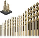 20-Piece M35 Cobalt Drill Bit Set for Metal, Stainless Steel, Hardened Steel - Step Drill Bits, Cobalt Twist Drill Bits Set for Stainless Steel,1/16"-3/8"