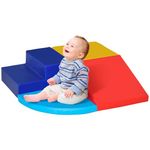 Qaba Crawl and Climb Foam Play Set Toddler Nugget 4 Pieces Lightweight Interactive Set for Climbing, Crawling, Sliding Play Zone for Baby Preschooler