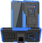 SKTGSLAMY LG Stylo 6 Case, with HD Screen Protector, [Shockproof] Tough Rugged Dual Layer Protective Case Hybrid Kickstand Cover for LG Stylo 6 (Blue)