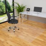 HOMEK Extra Large Office Chair Mat for Hardwood Floor- 46" x 72" Clear Chair Mat for Hard Wood/Tile Floors, Easy Glide Plastic Floor Protector Mat for Office Chairs on Hardwood for Work & Home