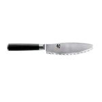 Shun Classic 6-inch Ultimate Utility Versatile, Multifunction Knife VG-MAX Cutting Core and Stainless-Steel Damascus , 6 Inch,Black