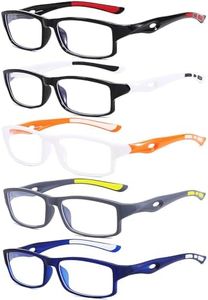 Eyglajdd Ensemble de 5 Paires de Lunettes de Lecture Légères de Style Sportif Pour Femmes et Hommes,Lunettes de Lecture Rectangulaires Anti Lumière Bleue