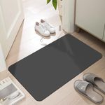 LYGLIGH Thin Door Mats for Inside Entry, 1/10 Front Door Mat Indoor Entrance, Non-Slip Rubber Backing Entryway Rug, Absorbent Washable Floor Mat for Bathroom and Hallway, 30'' x 17'', Dark Gray.