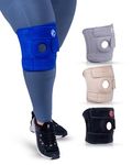 Adjustable Knee Brace Support - Plus Size Knee Brace for ACL, MCL, LCL, Sports, Meniscus Tear. Open Patella Knee Brace for Arthritis Pain and Support for Women, Men, Youth (XL / 2XL / 3XL Blue)