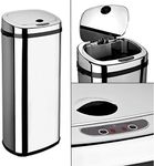 Dihl Kitchen Bin with Motion Sensor Lid, Automatic with Manual Override, Battery Operated, Hygienic Waste Disposal, 50 Litre Capacity, Silver