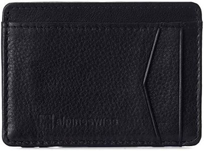 Alpine Swiss RFID Minimalist Oliver Front Pocket Wallet For Men Leather York Collection Soft Nappa Black