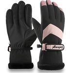 Waterproof Gloves Women Winter Thermal (-30°F) Cold Weather Snow Ski Gloves Fleece Lined Warm for Ladies Skiiing Snowboarding Cycling Running Hiking Walking Driving (Dark, M/L)