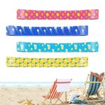 Beach Chair Elastic Bands, 4 Pcs Beach Towel Bands, Elastic Beach Towel Bands for Lounge Beach Pool Chairs (4 Styles)