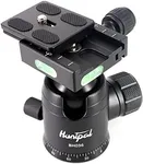 HUNTPAL 36mm Tripod Ball Head Mount for Rifle Shooting Sticks Stands Gun Rest with 1/4" Screw 3/8" Thread Mount, All Metal Ball 360° Panorama Rotation Platform with Arca Swiss Quick Release Plate