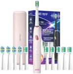 Seago Electric Toothbrush with 10 Toothbrush Heads, Travel Toothbrush with Travel Case & Toothbrush Holder, Smart Toothbrush with Timer for Adults, Boys, and Girls,SG-2316 (Pink)…