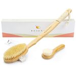 Natural Dry Brush Set for Body and Face - Exfoliate, Stimulate Lymphatic Drainage, Reduce Cellulite - Dry Skin Brushing with Vegan, Boar Bristles and Sustainable Bamboo Handles