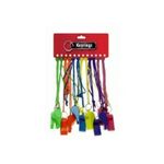 12 - BRIGHTLY COLOURED NEON WHISTLES by Plastic Whistle