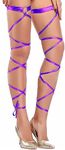 Sexy Leg Wraps Elastic Garter Rave Dancing Music Festivals Costume for Women and Girls Lengthen Adjustable Plus Size Garter Belt Purple