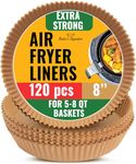 Air Fryer Liners for Ninja, 120 Pcs Round Disposable Airfryer Paper Liners – Non-Stick and Oil Proof for Easy Cleanup – 8 Inch for 5-8 qt Basket by Baker's Signature