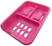 Onmall Soap Case Tray for Bathroom, Kitchen, Sink, Washroom & Home- Plastic 3 Part Soap Dish Holder for 3 Different Soap Storage with Easy Water Draining- Must Have Bathroom Accessories-1PC Assorted