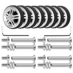 Volein 8 Pcs Suitcase Replacement Wheels, 50x11mm Wear Resistant Rubber Replacement Wheels with Bearings Luggage Replacement Wheels kit for Most Suitcase Repairs(Silver-V12)