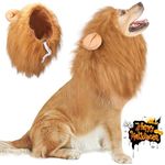 Vivifying Lion Mane for Dog Wig, Adjustable Dog Halloween Costumes with Ears, Dog Lion Mane Costumes for Dog (Brown)