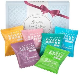 WALTZ 7 Bombe da Doccia Originali, 6 Pezzi con 6 Fragranze, Qualita dall Europa, Pastiglie da Doccia agli Oli Essenziali, Piccolo Regalo Donna, Uomo, Set Benessere per il Relax