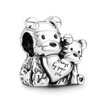 H.ZHENYUE Jewelry Dog Mother & Puppy Love Beads fit Bracelet Necklace for Woman Girls,925 Sterling Silver Pendant Beads with Cubic Zirconia,Happy Birthday Christmas Halloween Valentine's Day Gifts