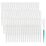 ESHATO 100 PCS Sterile Transfer Pipettes, 3ML Disposable Plastic Transfer Pipettes, Essential Oils Pipettes, Calibrated Dropper Suitable for Science Laboratory, DIY Art, Individual Peel-Pack