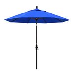 California Umbrella GSCU908117-5401 9' Round Aluminum Market Umbrella, Sunbrella Pacific Blue