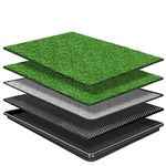 GoldOuya 60 x 90 CM Dog Grass Pad with Tray for Indoor/Outdoor Large Dog Potty Training Reusable Dog Training Pads with tray Grass Pee Pads for Dogs with Tray is Reusable and Easy to Clean