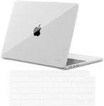 Kuzy Clear MacBook Air 15 inch Case - 2024 M3 A3114 2023 M2 A2941 with Touch ID Protective Hard Shell with Keyboard Cover, Crystal Clear