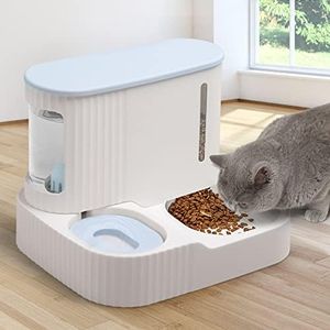 AUSWAY Pet Feeder 2 in 1 Dog Cat Water Dispenser Cat Bowl Gravity Fed for Small Large Pets Blue