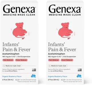 Genexa Infants’ Pain and Fever Reducer | Baby Acetaminophen, Dye Free, Liquid Oral Suspension Medicine for Infant | Delicious Organic Blueberry Flavor | 160 mg per 5mL | 4 Fluid Ounces (2 Pack)