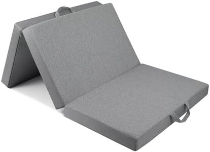 Nepfaivy Single Mattress Foldable 4 Inch - Folding Memory Foam Mattress Single for Floor Camping Bed Mattress Using, Portable Trifold Mattress with Washable Cover and Non-Slip Bottom 75"x25"