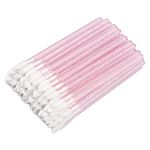 GCQQ Beauty 200PCS Lip Applicators Disposable, Crystal Disposable Lip Brushes Lipstick Applicator Lip Wands Makeup Beauty Tool Kits (Pink)