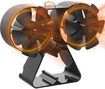 12-Blade Heat Powered Wood Stove Fan for Buddy Heater/Wood/Log Burner/Fireplace, Better Efficient Heat Circulation, increases 80% more warm air than 6 blade fan,Quiet,Eco-Friendly