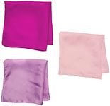 STACY ADAMS mens 100% Silk Hand Rolled 17"x 17" Pocket Square Three Piece Set, Lilac-pink-fushia, One Size