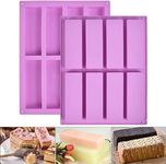 LEGACYCART 1 Pcs 8 Cavity Large Rectangle Granola Bar Silicone Mold, Nutrition Cereal Bar Molds Energy Bar for Chocolate Truffles Ganache Cornbread Cheesecake Pudding