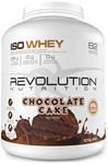 Revolution Nutrition, Iso Whey, Protein Powder, 100% Isolate, Premium Formula, Gluten Free, Low Carb, Lean Muscle Mass for Men & Women, 28g Of Protein Per Scoop, 2.72 Kg, 82 Servings (Chocolate Cake, 6 Pound)