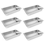 Carivia 6 Pack Hotel Pans,1/1 Size 4" Deep Steam Table Pan Full Size Stainless Steel Steam Pan 20.8" L x 13" W Anti-Jam Catering Food Pan for Hotels, Caterers, Steam Table, Buffets & Bakeware