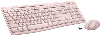 Logitech MK270 Wireless Keyboard and Mouse Combo for Windows, 2.4 GHz Wireless, Compact Mouse, 8 Multimedia and Shortcut Keys, 2-Year Battery Life, for PC, Laptop - Rose