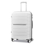 Samsonite Freeform Hardside Expandable with Double Spinner Wheels, White, Checked-Medium 24-Inch