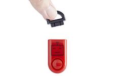 B A S U eAlarm, The World's Smallest Emergency Alarm, Proven Results as seen on TV, Battery Included, Carabiner Included, Red