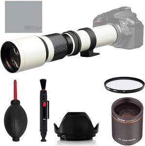 High-Power 500mm/1000mm f/8 Manual White Telephoto Lens for Canon EOS M5 M6 M6MKII M50 M60 M100 M200 M6