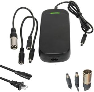 54.6V 2A Lithium Battery Charger 54.6V Power Supply for 48V 13S Battery of Electric Bike Pedicab Bicycle with DC 5.5mm 1 Prong Plug to 3-Pin Male XLR Connector